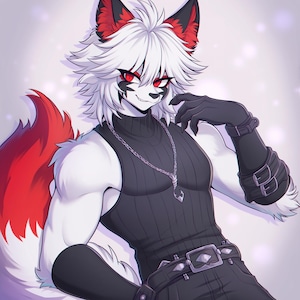 Rysunek postaci z anime Furry Commission, Fursona, Anthro, Furry Avatar, Furry Icon, Furry PFP, Furry Base, Furry Headshot, Furry Art