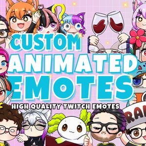 Aangepaste statische en geanimeerde emotes voor streaming in Twitch, YouTube, Kick and Discord, Cute Chibi-animestijl | Twitch-emotes, anime-stijl