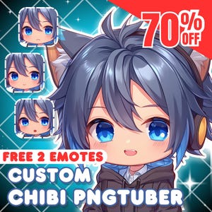 Benutzerdefinierte Chibi PNGtuber, PNGtuber, PNGtuber Charakter, GIFtuber, PNGtuber Plus, PNGtuber Anime, Veadotube, PNGtuber Twitch Stream