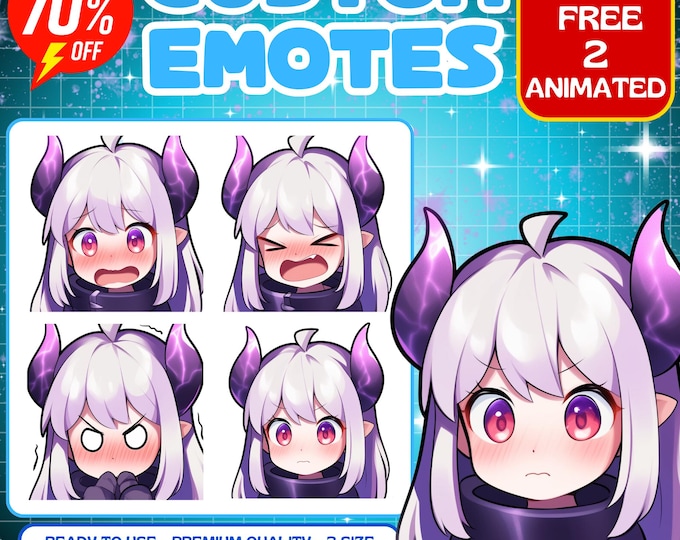 Featured listing image: High Quality Custom Premium Twitch Emotes | Twitch Emoji for streamer | youtube, Twitch, Discord | Cute Chibi anime style, Emote kawaii