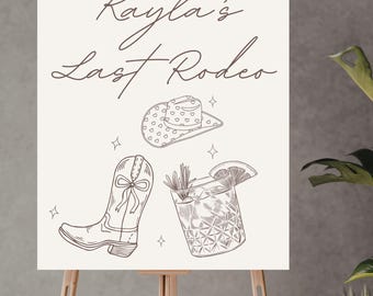 Last Rodeo Bachelorette Welcome Sign | Western Cowgirl Bachelorette | Digital Download