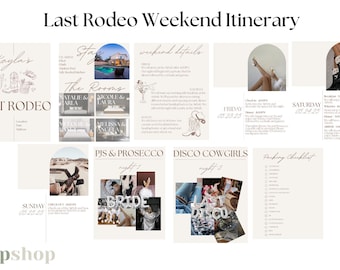 Last Rodeo Bachelorette Itinerary: Western Cowgirl Weekend (Printable PDF, Canva Template