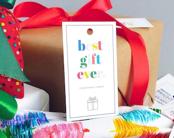Christmas Gift Tags: Handmade Snark - Printable PDF - For Handmade Items - Letter/A4 - Multicolor
