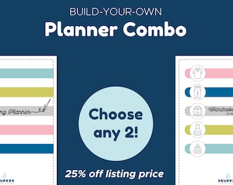 Build Your Own Planner Combo - Sewing Planner - Wardrobe Planning Workbook - Multi Size