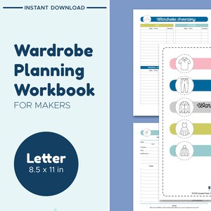Wardrobe Planning Workbook - PDF Printable - Sewing Knitting - Letter (8.5x11)