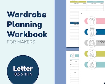 Wardrobe Planning Workbook - PDF Printable - Sewing Knitting - Letter (8.5x11)