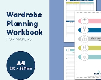 Wardrobe Planning Workbook - PDF Printable - Sewing Knitting - A4 (210x297mm)