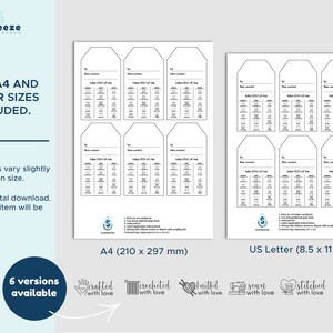 Gebreid met liefdeafdrukbare PDFonderhoudsinstructies cadeaulabelbrief/8,5 x 11, A4 afbeelding 8