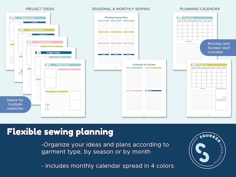 Sewing Planner Printable PDF Sewing Project Planner Etsy