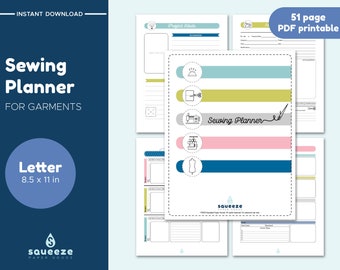 Sewing Planner -- Printable PDF -- Sewing Project Planner – Sewing Journal – Letter (8.5x11in)