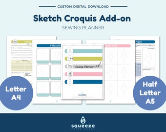 Sketch Croquis Add-On - Sewing Planner - Printable PDF