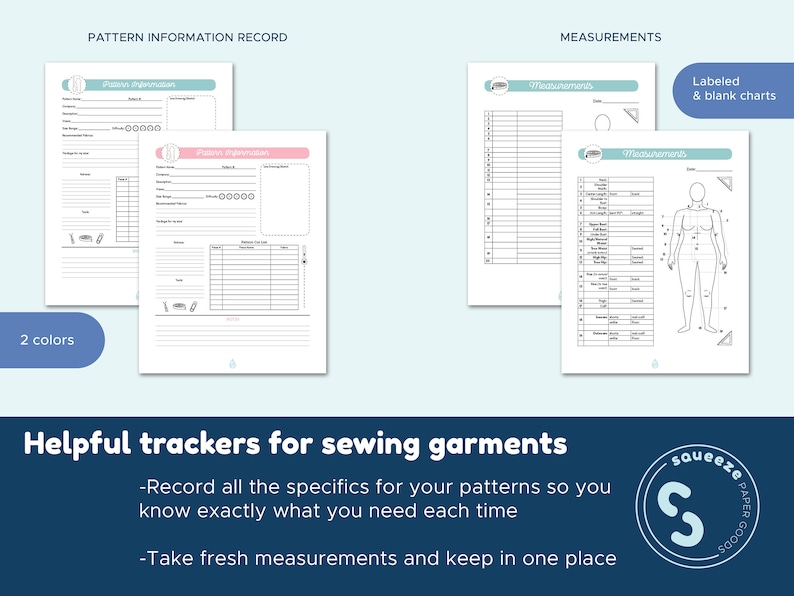 Sewing Planner Printable PDF Sewing Project Planner Sewing Journal Letter 8.5x11in image 6