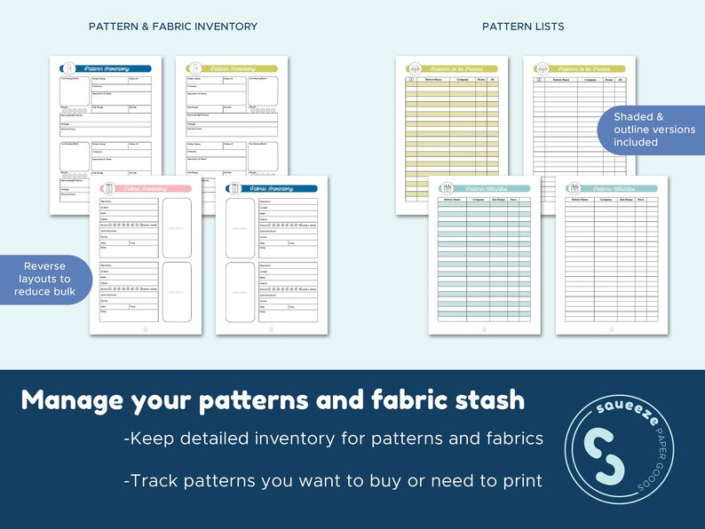 Sewing Planner Printable PDF Sewing Project Planner Sewing Journal A5 148x210mm image 5