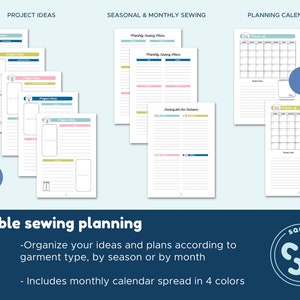 Sewing Planner Printable PDF Sewing Project Planner Sewing Journal A5 148x210mm image 3