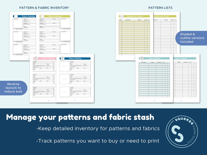 Sewing Planner Printable PDF Sewing Project Planner Sewing Journal Letter 8.5x11in image 5