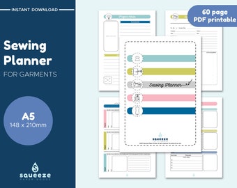 Sewing Planner - Printable PDF - Sewing Project Planner - Sewing Journal - A5 (148x210mm)