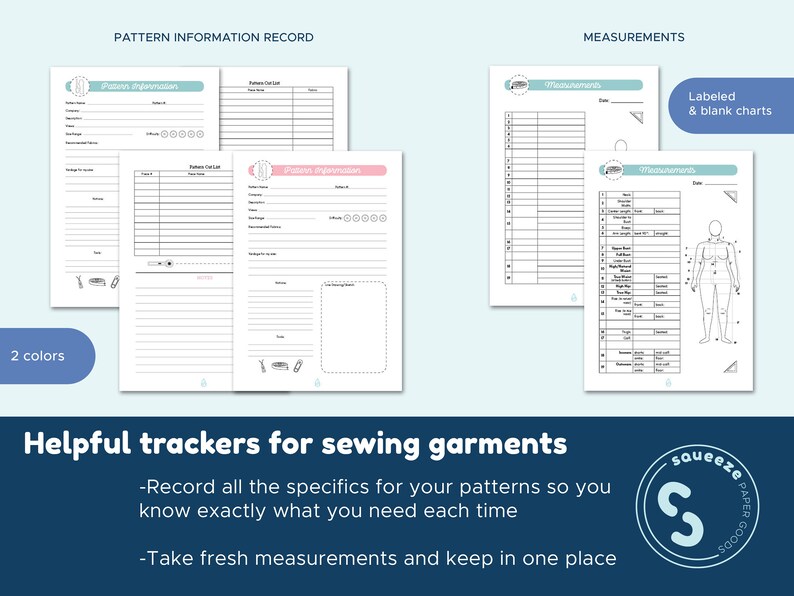 Sewing Planner Printable PDF Sewing Project Planner Sewing Journal A5 148x210mm image 6