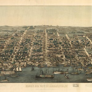 1863 Panorama-Karte von Alexandria, Virginia