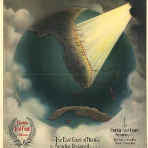 Historische kaart van Florida, 'Paradise Regained', 1898