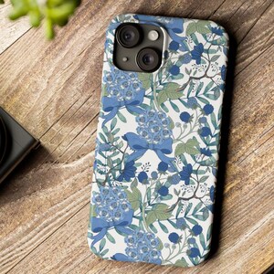 Bow and Berry Floral Slim Phone Case for iPhone 16 15 14 13 12 11 X, XR XS 7 8, Flower Bloom cottage core, victorian preppy coquette bow
