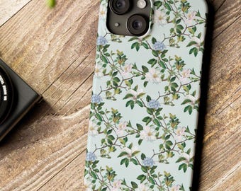 Funda de teléfono delgada con diseño floral, funda de teléfono con diseño floral blanco para iPhone 16/15, funda para iPhone 14, 13, 12, 11 Pro Max, SE, X, XR, XS Max, 7, 8 Plus