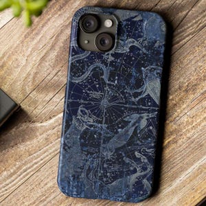 Zodiac Star Celestial iPhone Fall für 16-7 XS XR Astrologie Geschenk Galaxy Stern Karte Handyhülle Vintage Retro Nachthimmel Handyhülle