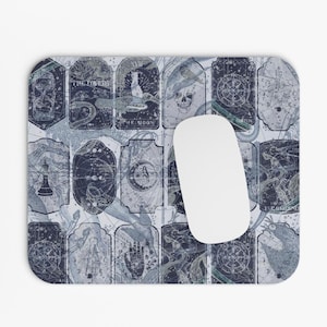 Tappetino per mouse Tarocchi, accessorio da scrivania Dark Academia, tappetino da scrivania Celeste, tappetino da scrivania Stella Zodiaco, tappetino per mouse galassia Vintage, decorazione per cubicolo Astrologia