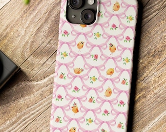Funda de teléfono coqueta Funda de teléfono con lazo rosa preppy Funda de teléfono divertida Funda de teléfono con flores Funda de teléfono preppy Funda de teléfono moderna Funda de teléfono peculiar para iPhone 16 Max