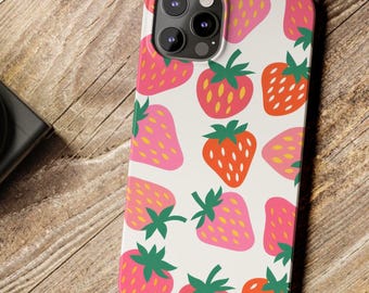 Strawberry Phone Case Summer fruit iPhone case 16 15 14 13 12 11 X 9 8 7 XR XS Whimsical cute phone case aesthetic phone case gift for her