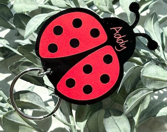 Personalized Ladybug Keychain | Purse Charm | Bag Tag | Luggage tag