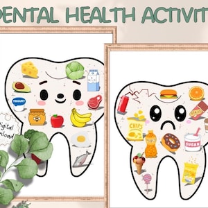 Atividade para impressão sobre saúde bucal pré-escolar para crianças, escovação dos dentes, atividade sobre cuidados dentários, páginas de livros ocupados, atividade para impressão sobre saúde bucal