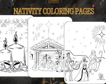 Nativity Coloring Spages | Christmas coloring pages | Instant Download | Kids Christmas Coloring Pages | Coloring Pages | Kids activity