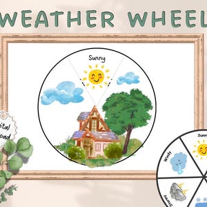Apprentissage de la météo, station météo, cartable d'apprentissage, roue météorologique pour tout-petits et enfants d'âge préscolaire, ressources pour l'école à la maison, Montessori