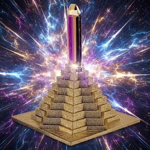 Tachyon - Orgon Booster Pyramide mit  Absorber Kristall 25cm Höhe - 0007