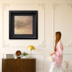 3D Wall Decoration: Modern Art | Pop Art | Wall Sculpture | 3D Wall Art | Unique Square Sculpture in Real Wood Frame TriColor