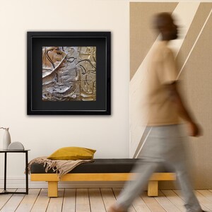 3D Wall Decoration: Modern Art | Pop Art | Wall Sculpture | 3D Wall Art | Unique Square Sculpture in Real Wood Frame TriColor