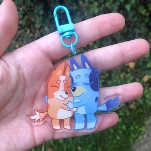 Bluey and Bingo Keyring / Keychain art