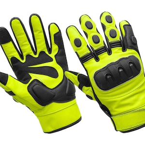 Motorcycle Leather Gloves Hard Knuckles Full Finger Padding Biking Outdoor Sports Touchscreen Compatible Gloves