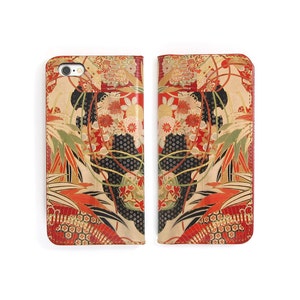 Leather iPhone 15 Pro case, iPhone 14 Pro Max case, iPhone 13 Pro Case, Girlfriend Gift - Kimono Collection No. 1 (Exclusive Range)