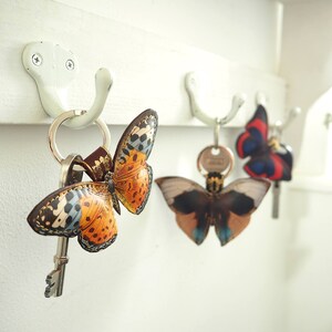 Leather Butterfly Key Ring, Butterfly Keychain, Butterflies Bag Charm ...