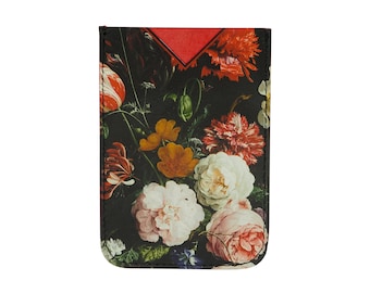 Leather card case | Leather Credit Card Wallet | Floral Print Leather Business Card Holder | Customised Wallet | Dutch Masters Flower Print