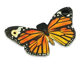 Butterfly cable tidy, cable organiser, headphone holder, cord tidy: Vintage Botanical Butterflies - Monarch Butterfly