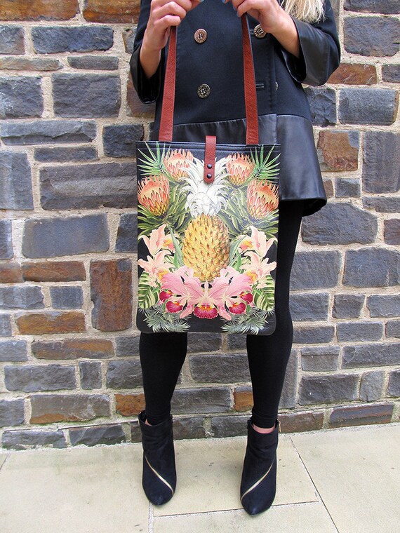 Leather Tote / Laptop bag Tropical Exclusive range Etsy