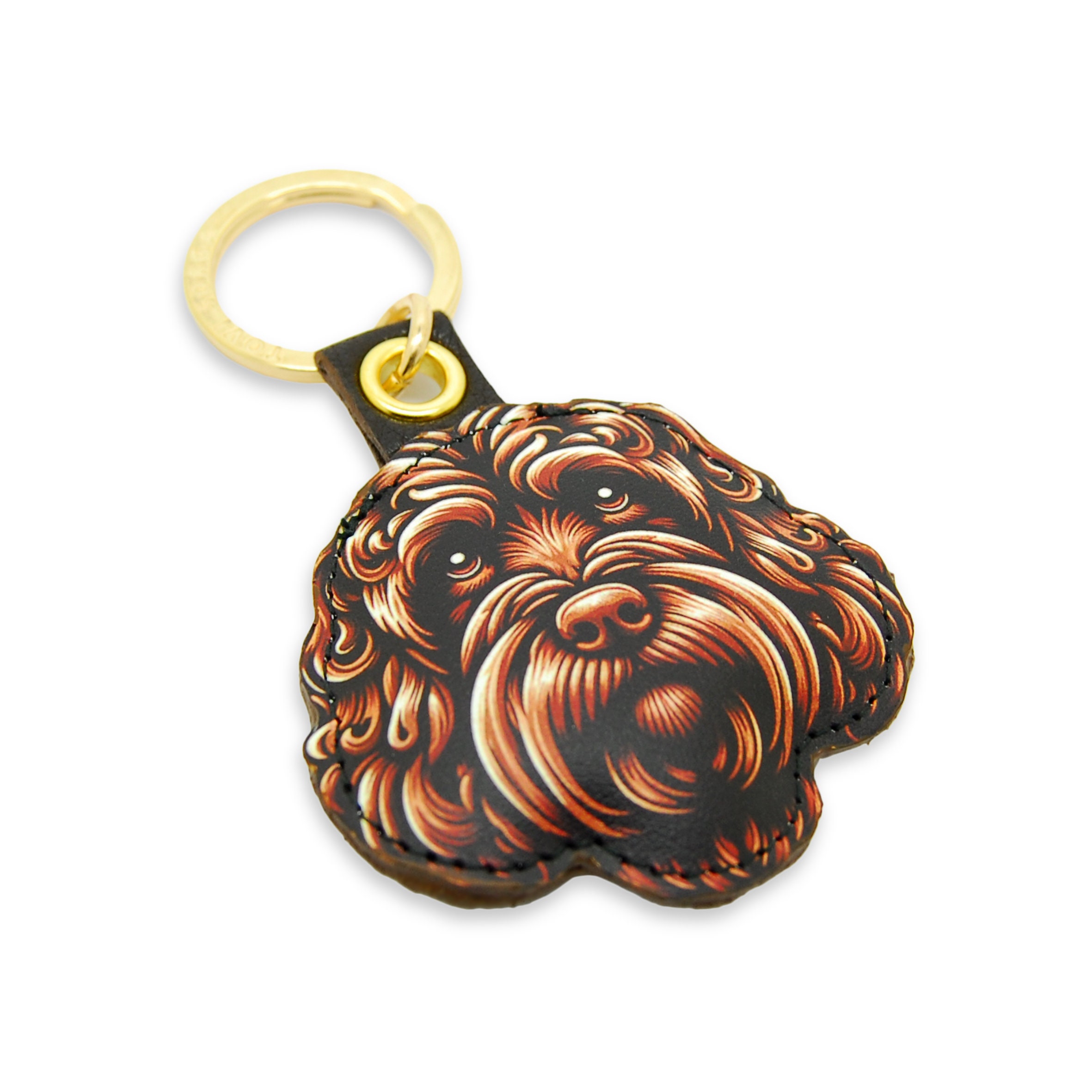 Cockapoo Dog Keyring, Padded Leather Keychain, Cockapoo Keychain, Dog ...