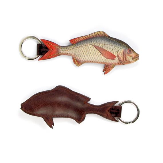 Fish Key Ring Leather Fish Keychain Fish Keyring Fisherman