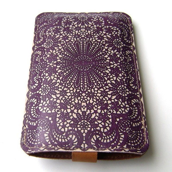 Leather Purple Lace  All iPhone's , iTouch case