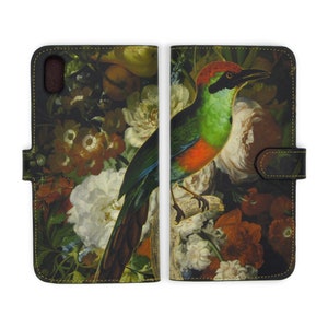 Leather iPhone 15 Pro, Leather iPhone 14 Pro Max case, iPhone 14 Plus case, iPhone 14 Case, iPhone 13 Case. Botanical Dream Wallet Folio