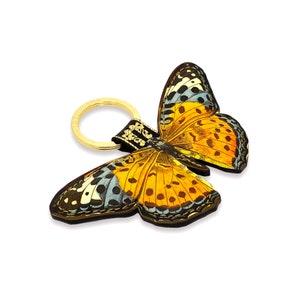 Leather Butterfly Key Ring, Butterfly Keychain, Butterflies Bag Charm, Key Fob Gifts for her, Gift for mum, Girlfriend present - Marmaduke