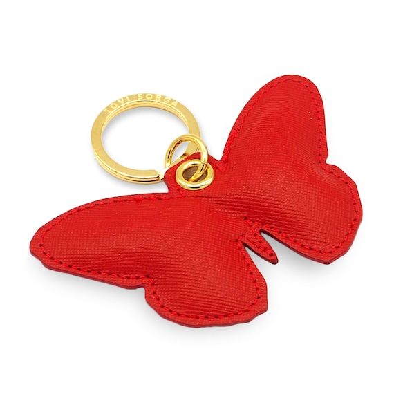 Leather Butterfly Keychain, Butterfly Keyring, Butterfly Bag Charm