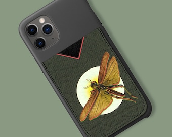 stick on Card Case / Monogram personalisation - stick on card case / Tulip print  Leather Sticker